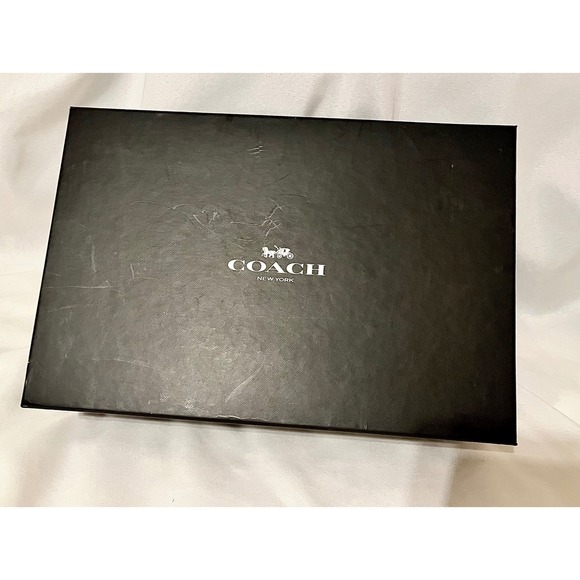 Coach Delaney Lux Suede Black Wedge Sandals Fringe Feather Charm BLK 9.5M - Picture 12 of 12